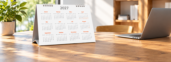 Tischkalender auf dem Schreibtisch